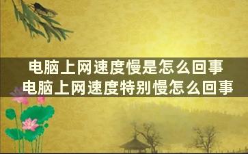 电脑上网速度慢是怎么回事 电脑上网速度特别慢怎么回事